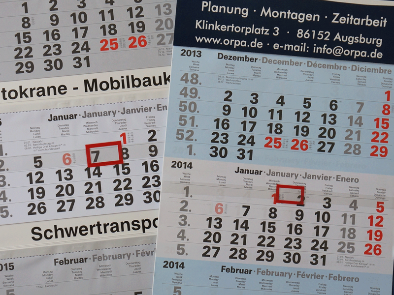 3 Monats Kalender